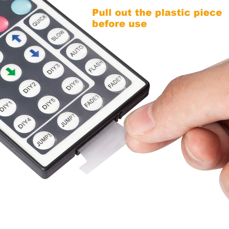 DAYBETTER Led Lights 2 Ports 44 Key Remote Control, Dimmer for Strip, 4 Pin Output Remote Controller for Led Strips 12 24V DC Tape Light (Without Power Adapter) - Image 5